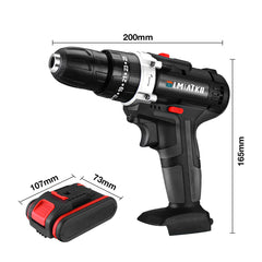 6000mAh 48V Electric Drill 25 Speeds Torque Impact Drill W/ 1/2pcs Battery