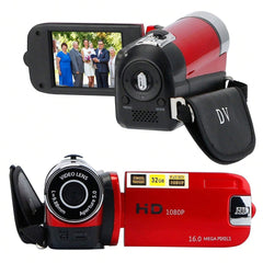 1080P Digital Video Camera with 16X Zoom, 2.7" LCD, Portable Design, Voice Recording, Supports 32GB SD Card