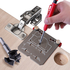 35mm Aluminum Alloy Hinge Jig for Concealed Hinges - Accurate Drill Guide Locator for Cabinet Door Installation
