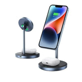 2-in-1 Magnetic Wireless Charger with USB-C Cable for iPhone 15/14/13/12 & Bluetooth Earphones, 20W Max Output
