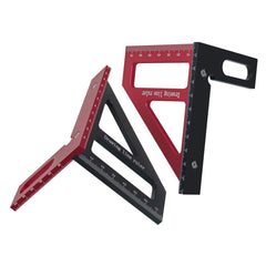 Multi-Functional Aluminum Woodworking Ruler - High Precision 0-76mm, Durable, Black/Red, Easy to Use Tool