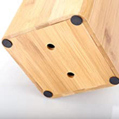 Eco-Friendly Bamboo Kitchen Knife Holder Scissors Sharpening Rod Space Saver Knife Drier Storage Tool with Drain Holes