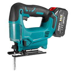 588VF Battery Indicator 45Bevel Cordless Jig Saw Electric Handheld Saws Wood Work Tools Built-in 10pcs Li-ion Battery Cell