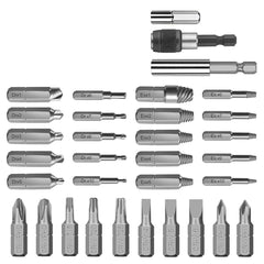 33PCS HSS Screw Removal Bit Screwer Extractor Drill Adapter for Remove Bolts