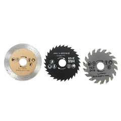 Mini Cutting Machine Electric Circular Saw Multi-Functional Handheld Grinder Kit Carpenter Woodwork Cutting Tools W/ 3pcs Blades