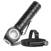 LED Strong Flashlight 800LM Super Bright Portable Torch Headlamp USB Rechargeable Waterproof for Working Hunting Camping