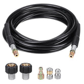5-30m 1/4" M-NPT Hose Sewer Line And Drain Jetter Kit W/ Sewer Nozzle & Adapter