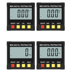Digital Protractor Angle Finder Inclinometer - Black, 4x90° Range, ±0.2° Accuracy, LCD Display, Magnetic, Portable