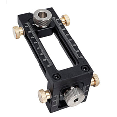 2 In 1 Adjustable Baby Bed Screw Drill Locator Kit with 4 Drill Bushings, Aluminum Alloy, Black/Silver, Precision Guide