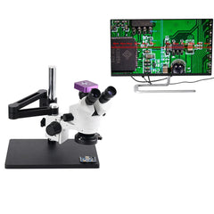 51MP 2k Trinocular Stereo HDMI Microscope Camera 7X-45X Continuous HD Zoom Stereo Trinocular Microscope For Phone Repair