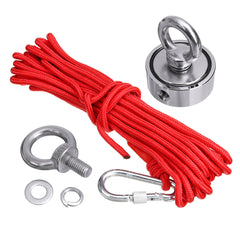 48/60/67/75mm Neodymium Recovery Magnet with 10M Rope Fishing Magnet Salvage Tool