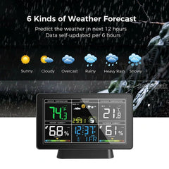 Weather Station Alarm Clock Wireless Indoor Outdoor Thermometer with Atomic Clock / Forecast Station / Air Pressure / Moon Phase