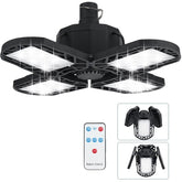 USB + Solar Power 6000lm 200W Garage Ceiling Light Adjustable LED Work Light Bulbs with 3/4 Panel Led Shop Lights