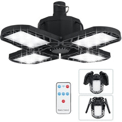 USB + Solar Power 6000lm 200W Garage Ceiling Light Adjustable LED Work Light Bulbs with 3/4 Panel Led Shop Lights