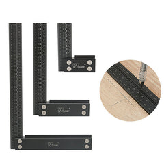 High-Quality Aluminum L-Ruler for Woodworking, Ergonomic Design, 0-200mm Scale, Durable & Rust-Proof Tool