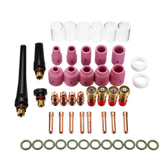 49Pcs TIG Welding Torch Stubby Gas Lens #10 Pyrex Glass Cup Kit for WP-17/18/26
