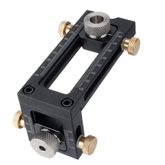 2 In 1 Adjustable Baby Bed Screw Drill Locator Kit with 4 Drill Bushings, Aluminum Alloy, Black/Silver, Precision Guide