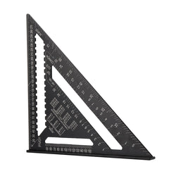 12-Inch Triangle Ruler - Versatile Protractor & Scriber Tool for Woodworking, Construction, Durable Aluminum Alloy, Metric/Imperial