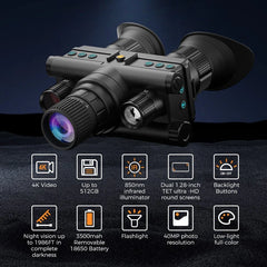 GreenZech Optic-600 Pro | 4K Night Vision Monocular | Dual OLED Display & 40MP Digital Infrared Observation Tool