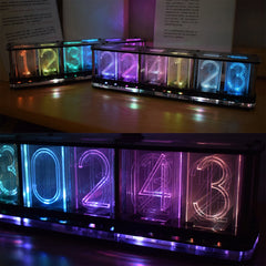 Upgrade Boldfaced Word Imitate Glow Clock Full Color RGB Glow Tube Clock LED Music Spectrum Kit DS3231
