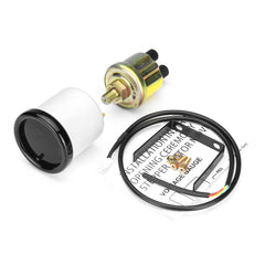 Universal 12V Oil Pressure Gauge Meter W/Sensor 7 Color LED Tinted Face 2" 52mm