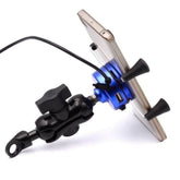 3.5-6 inch Phone GPS Holder USB Charger Motorcycle Scooter WUPP 3 Colors