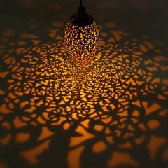 3.94''x8.27''x23.23'' Outdoor Iron Solar Light Pendant Hollow Projection Landscape Garden