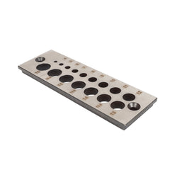 Steel Dowel Plate Maker with 17 Holes for Woodworking - Metric & Imperial Sizes, Perfect for Hardwood & Softwood