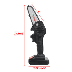 4" Mini Cordless Electric Chain Saw Wood Cutter Woodworking One-Hand Saw