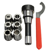 R8-ER32 Collet Chuck Milling Tool Holder with 6Pcs ER32 Spring Collets Set for CNC Tool