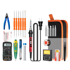24PCS LCD Digital Display Screen Multi-function Electric Soldering Iron Adjustable Temperature Soldering Tools Kit