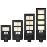 208/416/624/832LED Solar Powered Wall Street Light PIR Motion Sensor Dimmable Lamp + Remote Control