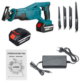 Li-ion Cordless Reciprocating Saw Rechargeable Electric Recip Sabre Saw W/ 4pcs Blade & 1pc Battery
