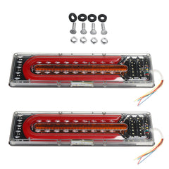 2pcs 24V LED Flow Steering Rear Tail Light Turn Signal Brake Reverse Lamp Traffic FogLamp For Trailer Truck Caravans UTE Campers ATV