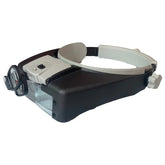 Head-mounted Magnifier With LED Light Interchangeable Mounts And Headband