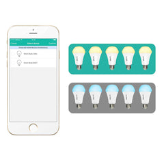 E27 10W Dimmable Warm White To Daylight WIFI APP Control Smart LED Light Bulb AC110-255V