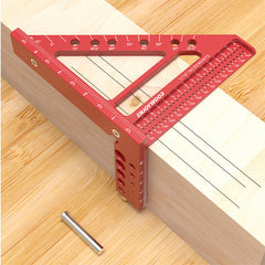 5-Inch Red Woodworking Scribing Rule - 3-in-1 Compact Tool, Lightweight, Metric/Imperial, Ideal for Woodworking Enthusiasts