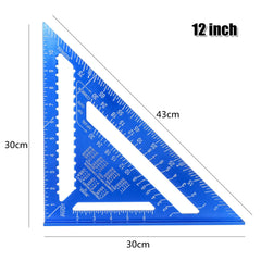 7"/12" Aluminum Alloy Speed Quick Roofing Rafter Angle Triangle Ruler Woodwork Tool