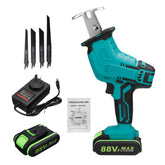 220V Rechargeable Cordless Reciprocating Saw Handheld Wood With Metal Cutting Kit