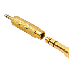 5Pcs/ 1Set Golden Metal 6.5mm Male To 3.5mm Female Audio Adapter Stereo AUX Converter Amplifier