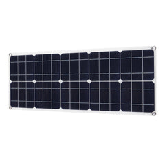 30W 18V Monocrystalline Solar Panel Dual 12V/5V DC USB Charger Kit with 10A Solar Controller & Cables