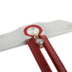 Hooked On Wood MT-2465 PRO Woodworking Scriber T Square Ruler - Aluminum Alloy, 650mm, Metric & Imperial