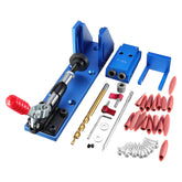Aluminum Alloy Pocket Hole Jig System Woodworking Drill Guide with Toggle Clamp 9.5mm Step Drill Bits