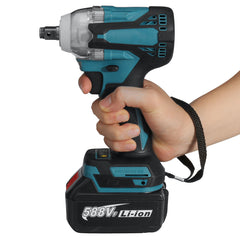480N.m Wireless Eletric Impact Wrench 10 Cell Li-ion Battery Wrench Woodworking Tool W/ None/1/2 Battery Also For Makita