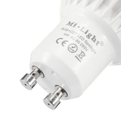 Dimmable GU10 4W Mi Light 2.4G Wireless RGBCCT LED Spot Lightt Lamp Bulb AC86-265V