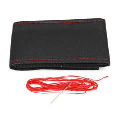 Black Red Line Car With Hand Sewing Steering Wheel Set Car Steering Wheel Covers