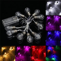 1.5M Colorful 10 LED Battery String Lights Bulbs Lamps Garden Wedding Party Fairy Christmas Decor