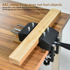 Versatile ABS Workbench Vise with V-Trough Clamp, 4 Columns, Elongated Base, 10-53mm Clamping Range, 85mm Jaw Width