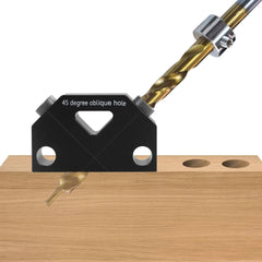 45-Degree Pocket Hole Jig Kit - Durable Aluminum, 9.5mm Drill Bit, Easy to Use Woodworking Tool for Precise Joints