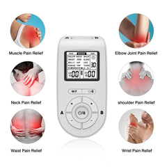Portable TENS Muscle Stimulator - 24 Modes, Dual Output, USB Rechargeable Physiotherapy Device for Body Relief